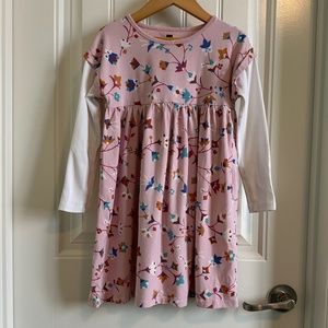 Tea Collection Pink Geometric Floral Print size 7